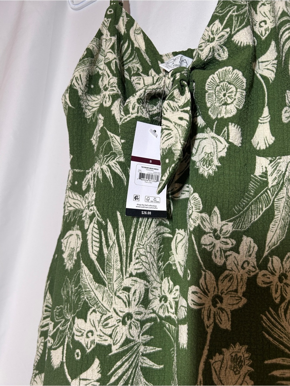 Sofia Vergara Green Tropical Floral Tie Front Maxi Dress Small NWT - Picture 6 of 10